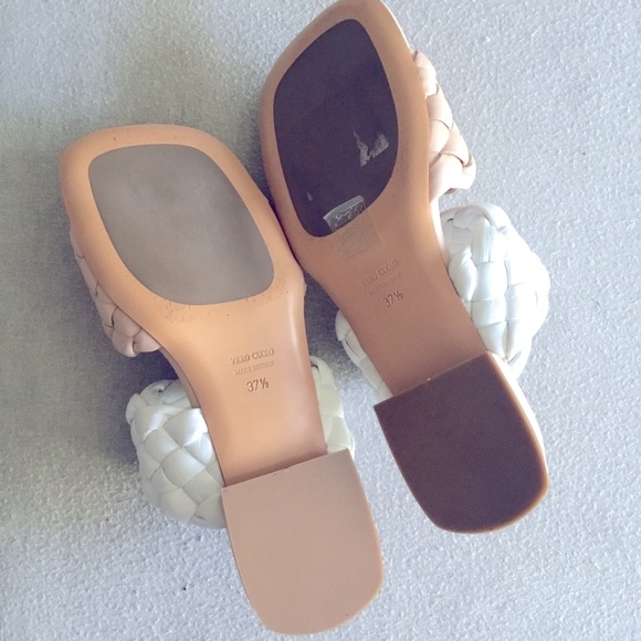 Mara Bini Bright Woven Italian Lather Sandals Size 37.5 - Picture 6 of 8